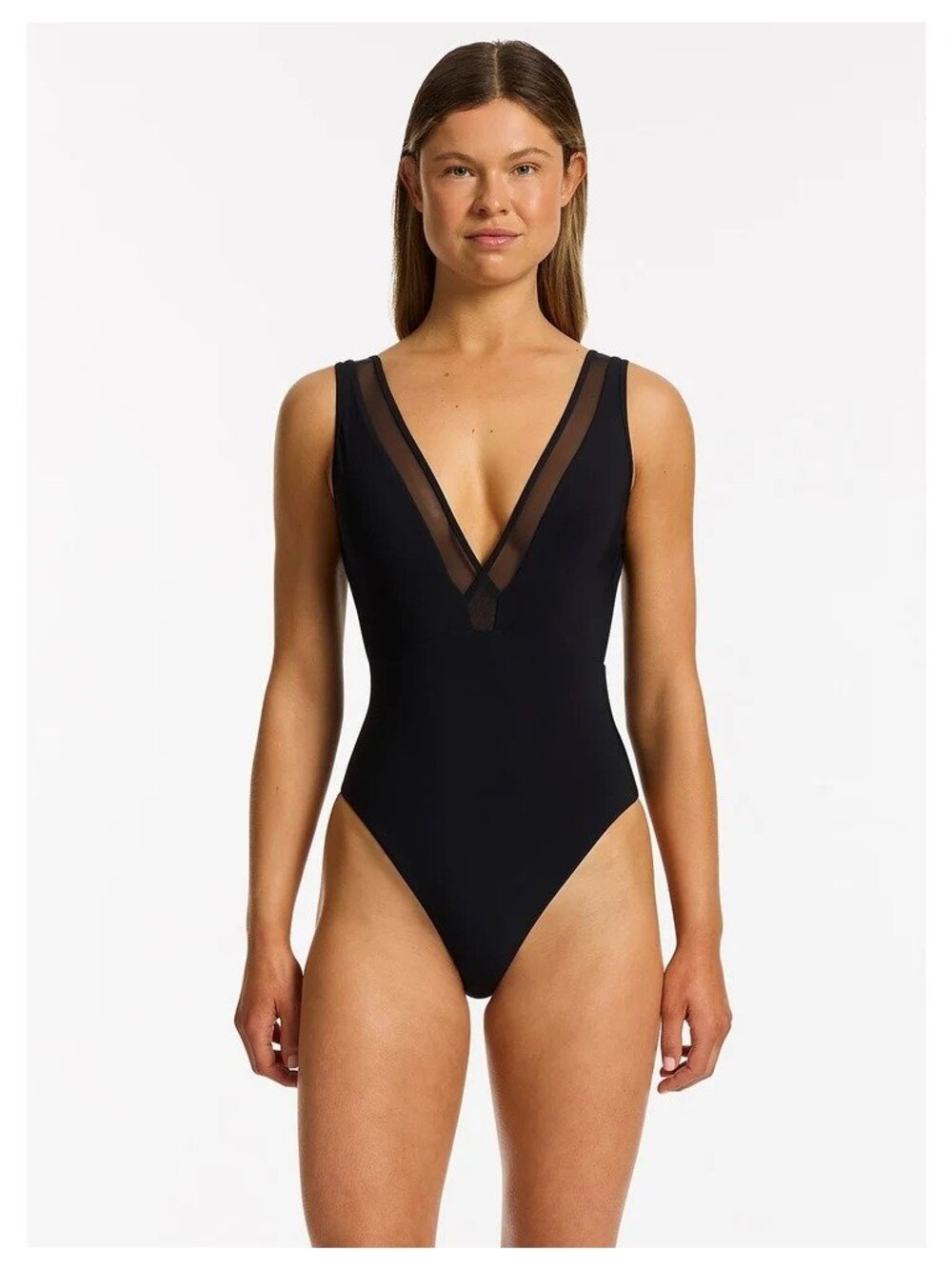 NWT Jets Australia Jetset Lure Plunge One Piece Swimsuit Black Size 6